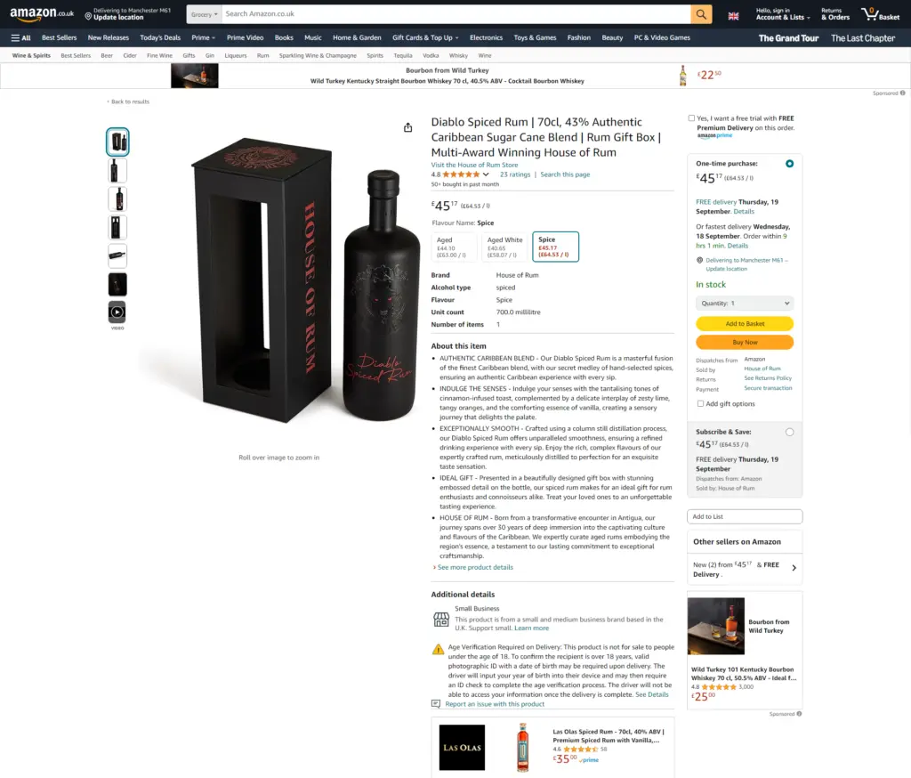 product details of House of Rum product on Amazon