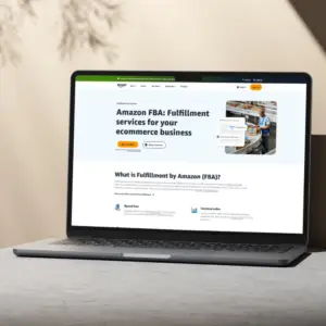 Laptop showing Amazon FBA website